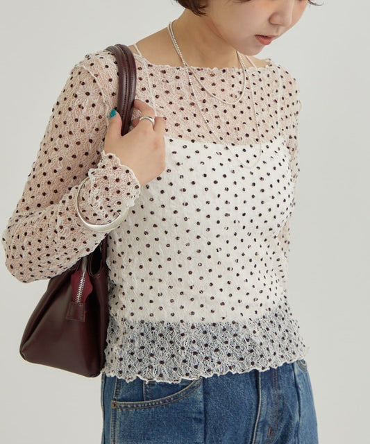 mystic 波點 lace Top