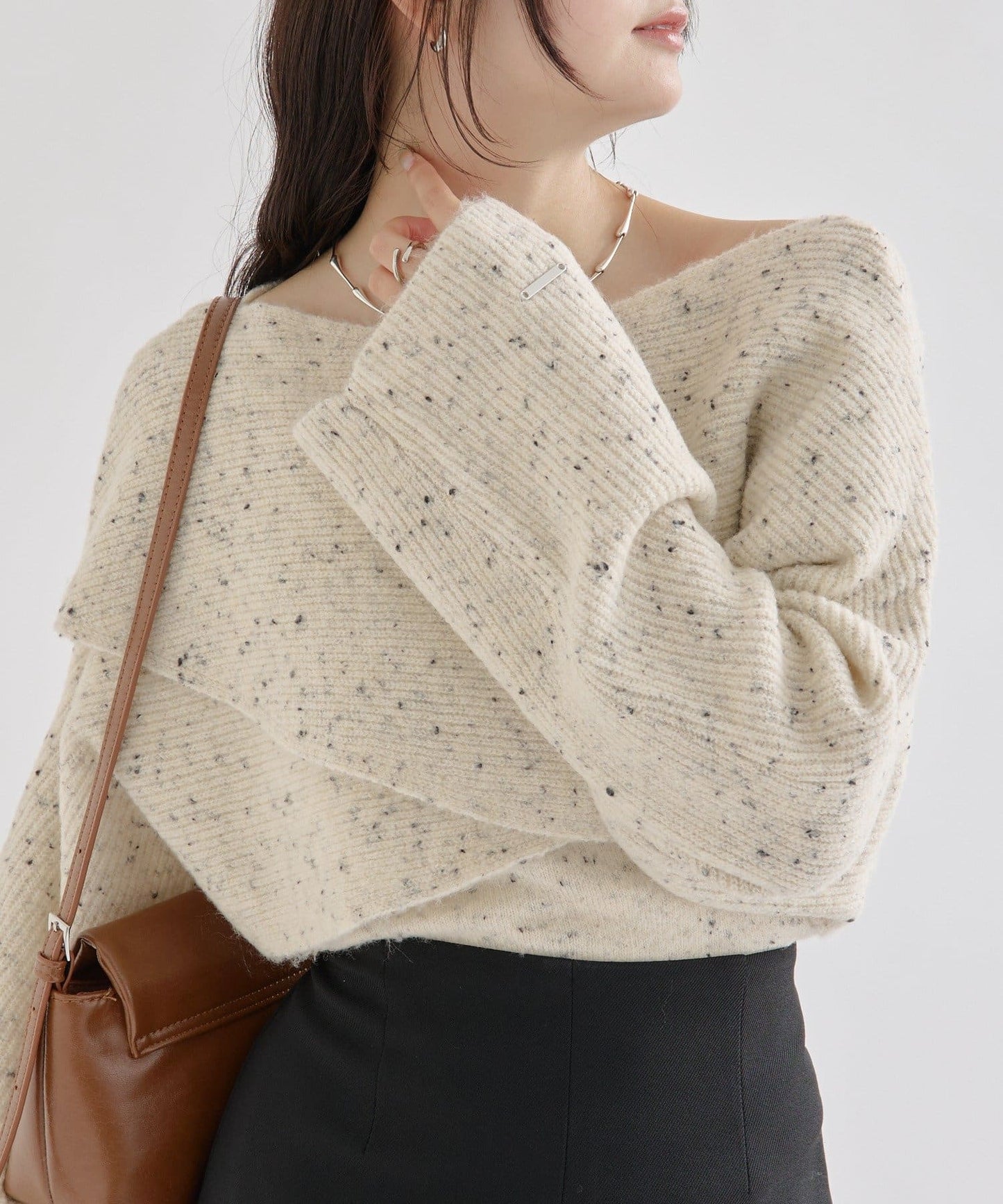 mystic 交叉針織開衩上衣+吊帶背心set