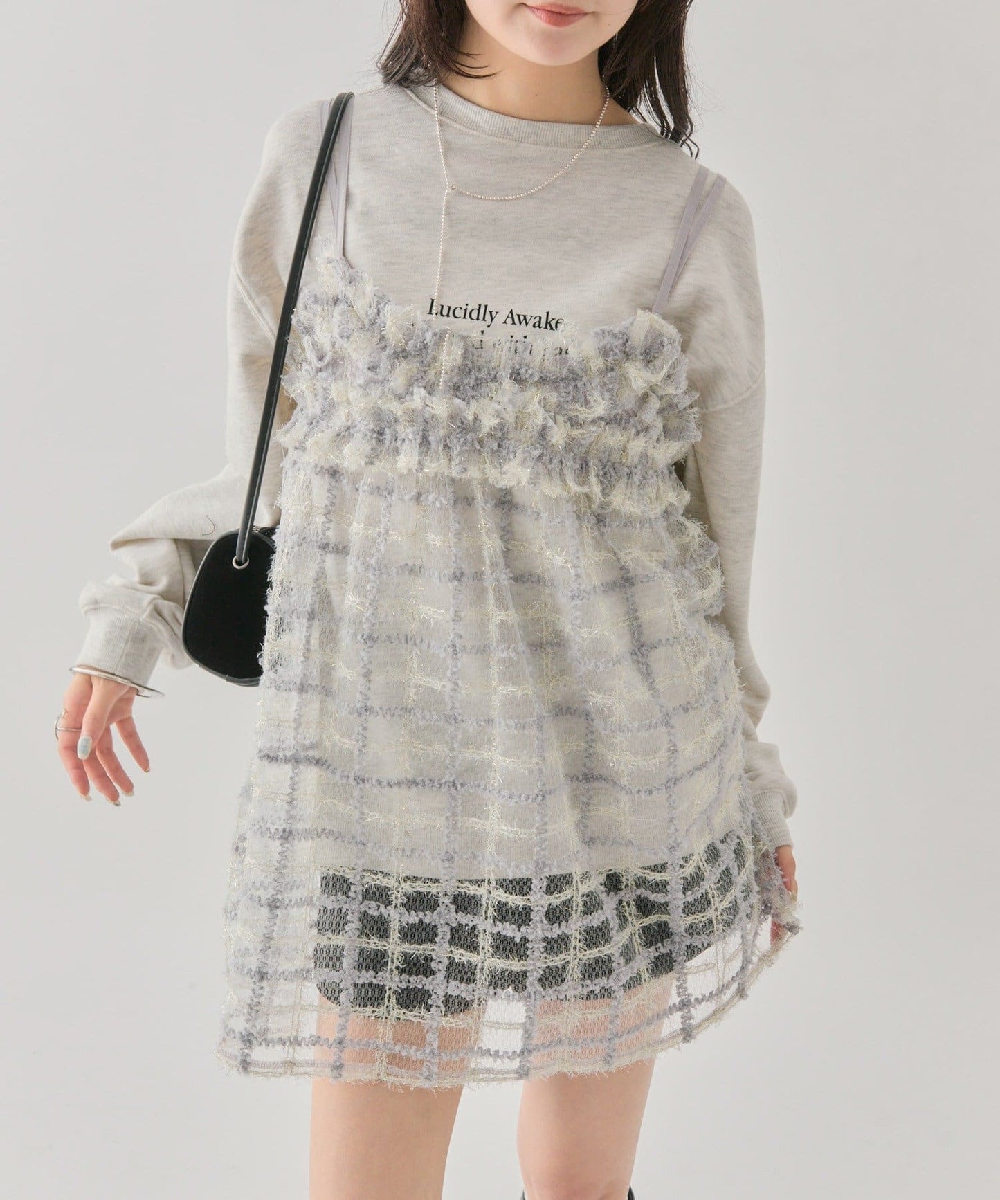 mystic Shiny tweed cami tunic