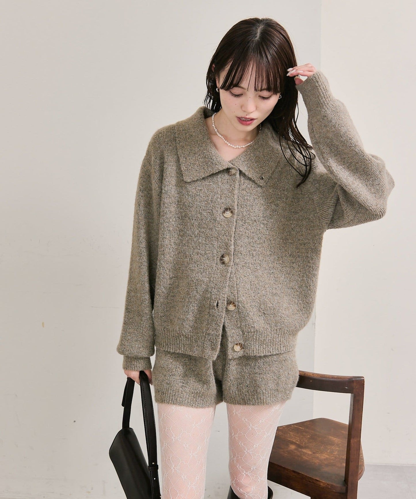 mystic 翻領針織Cardigan