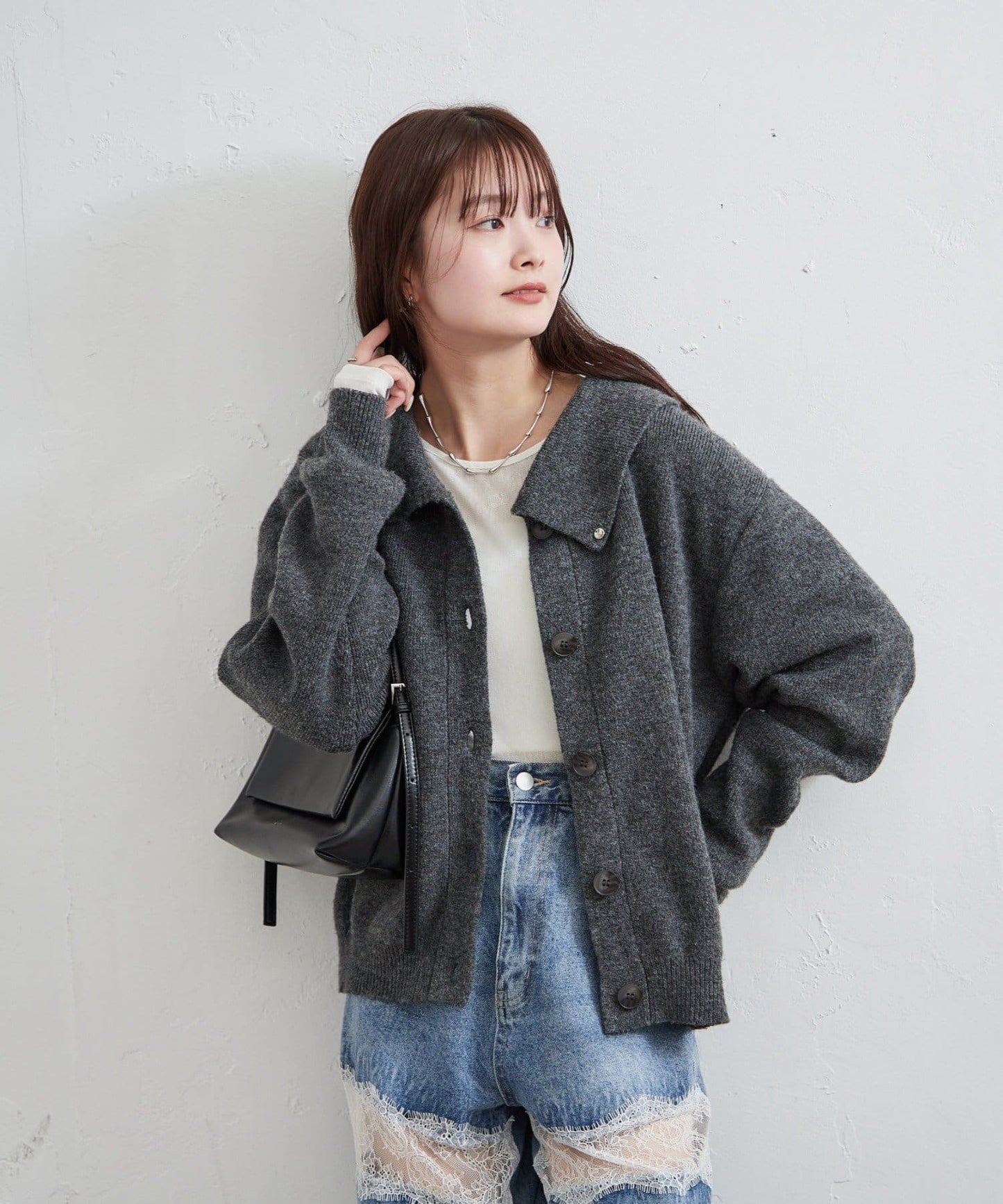 mystic 翻領針織Cardigan