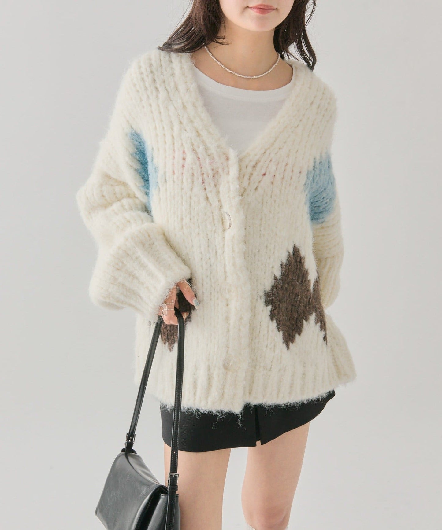 mystic 菱形針織Cardigan