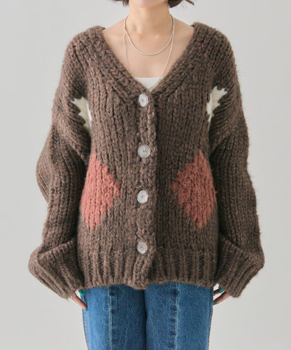 mystic 菱形針織Cardigan