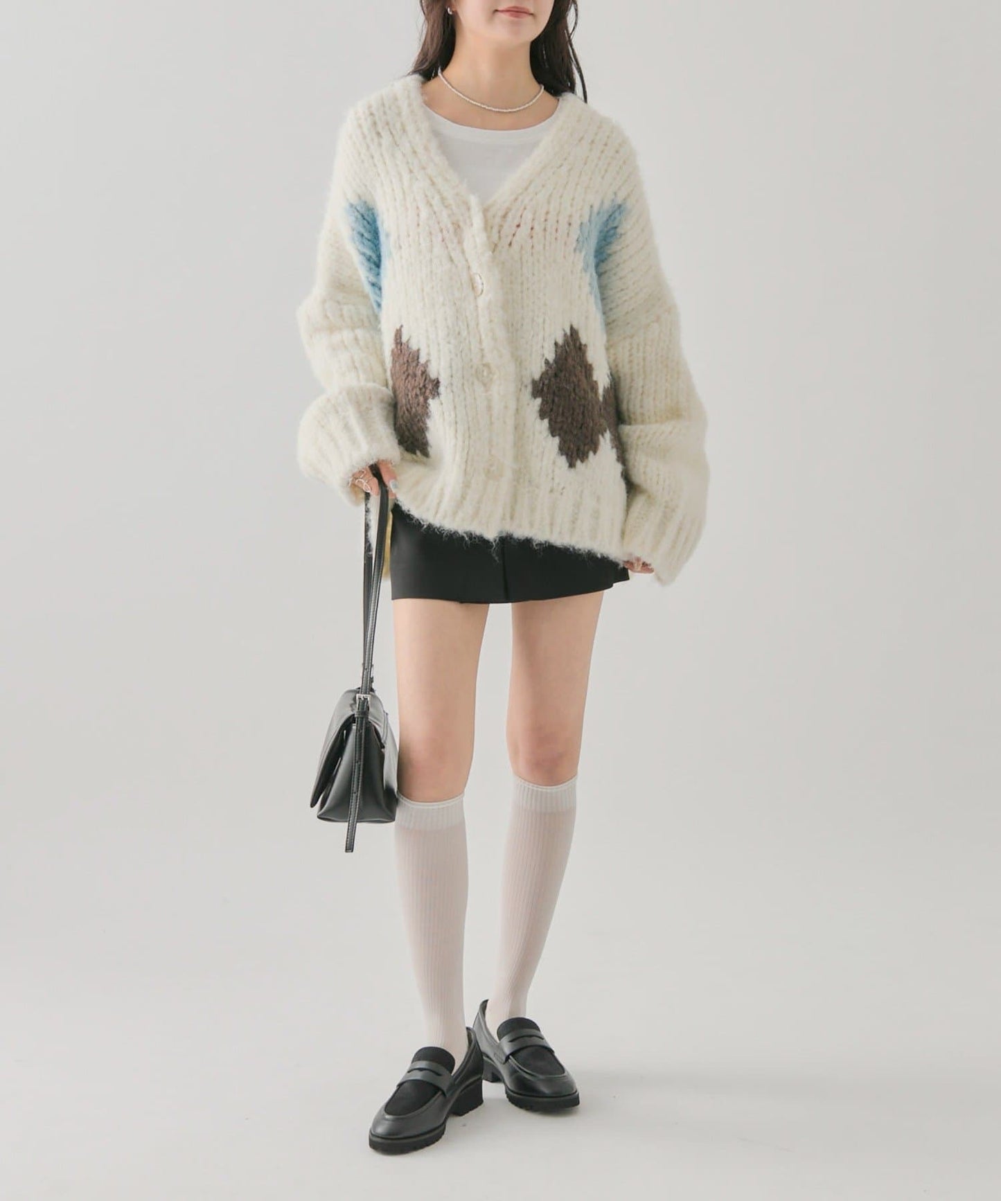 mystic 菱形針織Cardigan