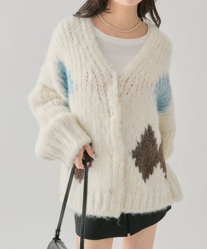 mystic 菱形針織Cardigan
