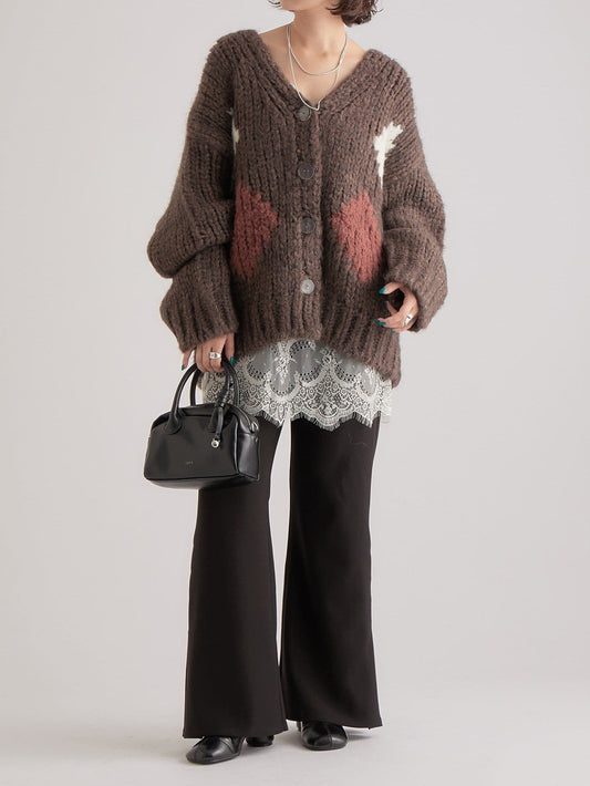 mystic 菱形針織Cardigan