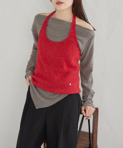 mystic Halter bustier set long T-shirt