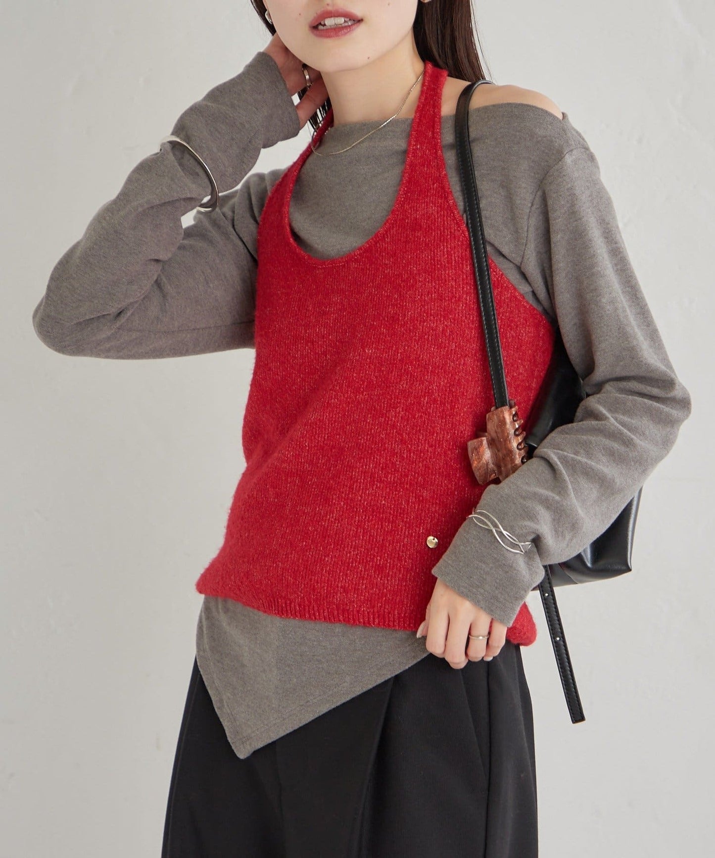 mystic Halter bustier set long T-shirt