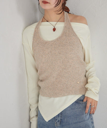 mystic Halter bustier set long T-shirt