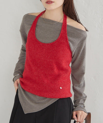 mystic Halter bustier set long T-shirt