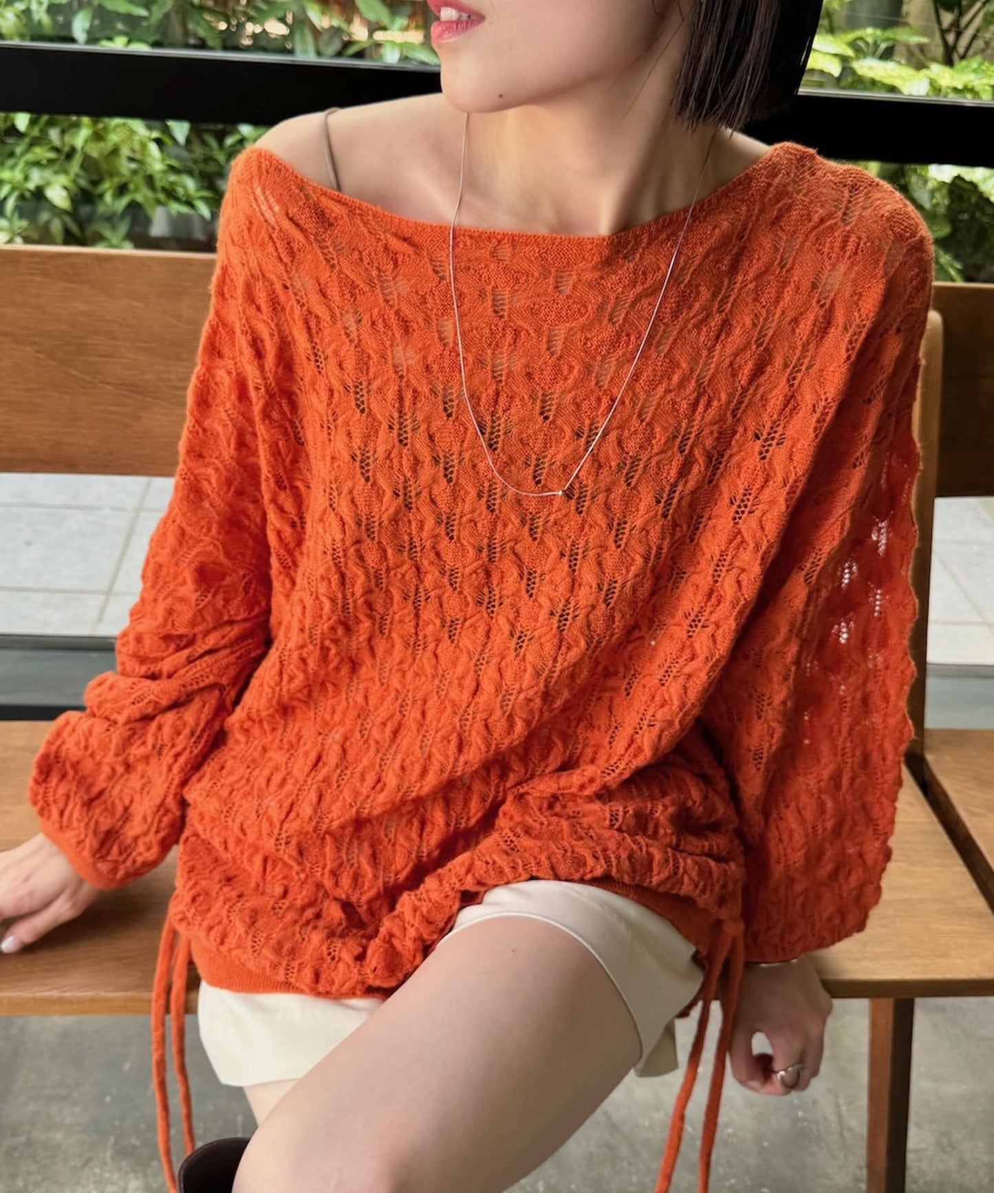 mystic 薄抽繩針織