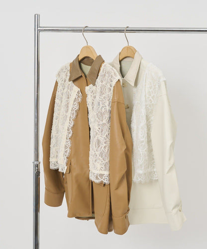 [2件SET] mystic Multi-way lace layered jacket