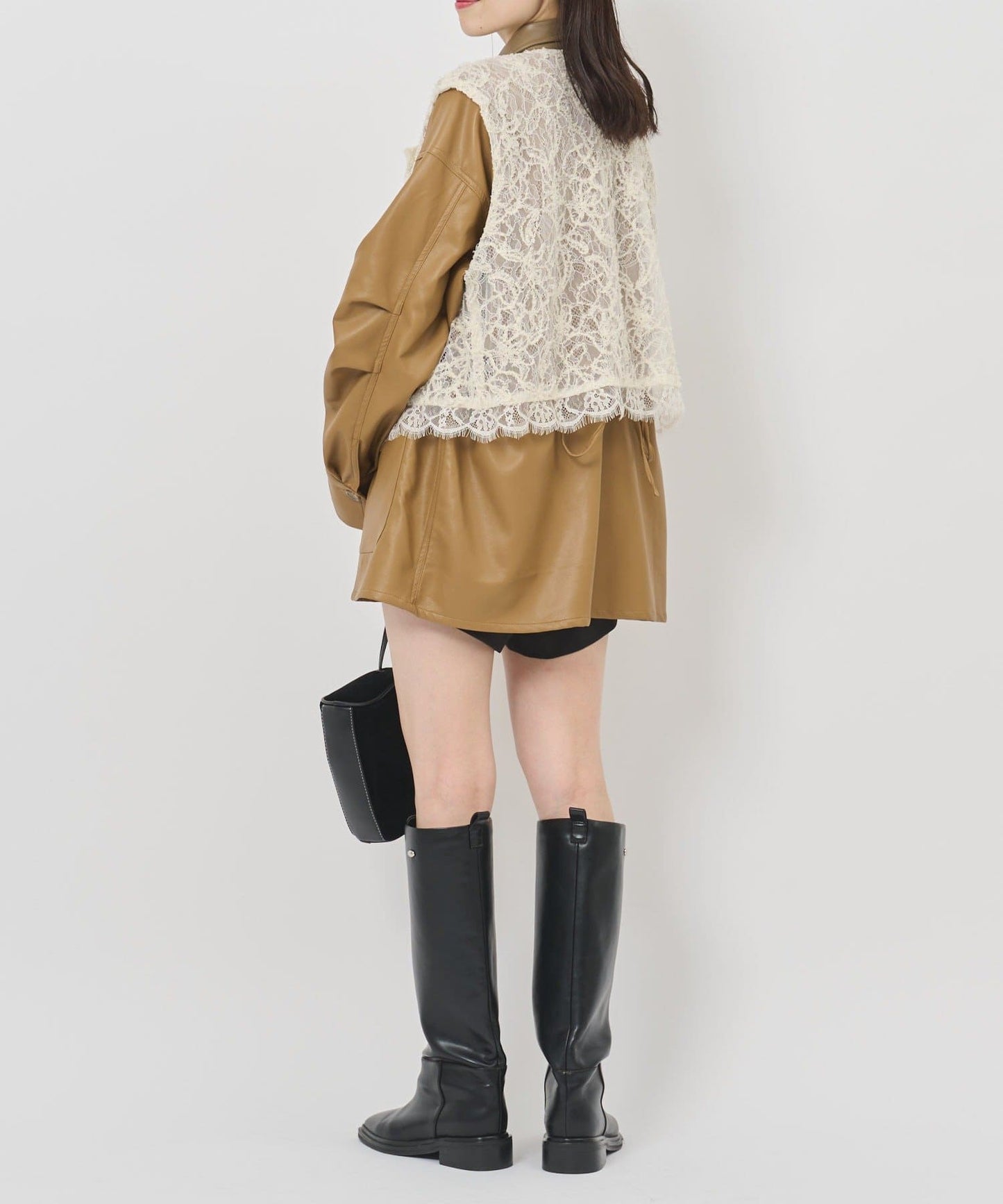 [2件SET] mystic Multi-way lace layered jacket