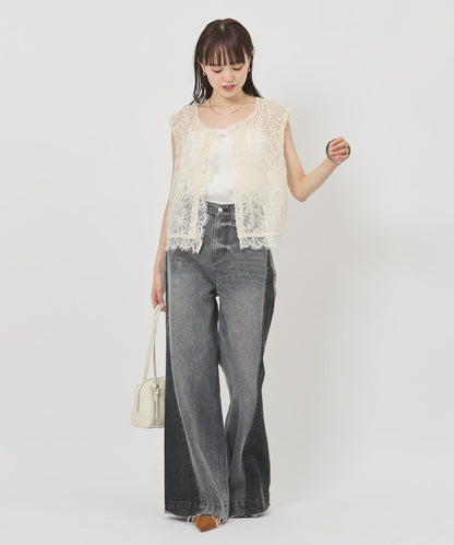 [2件SET] mystic Multi-way lace layered jacket