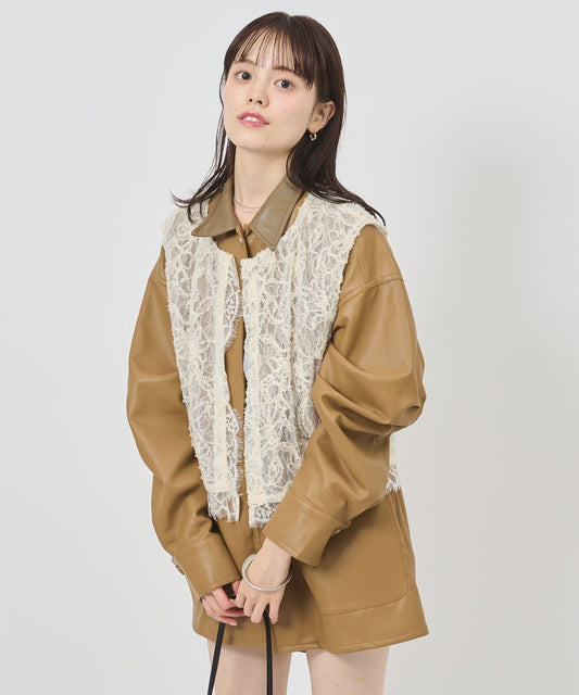 [2件SET] mystic Multi-way lace layered jacket