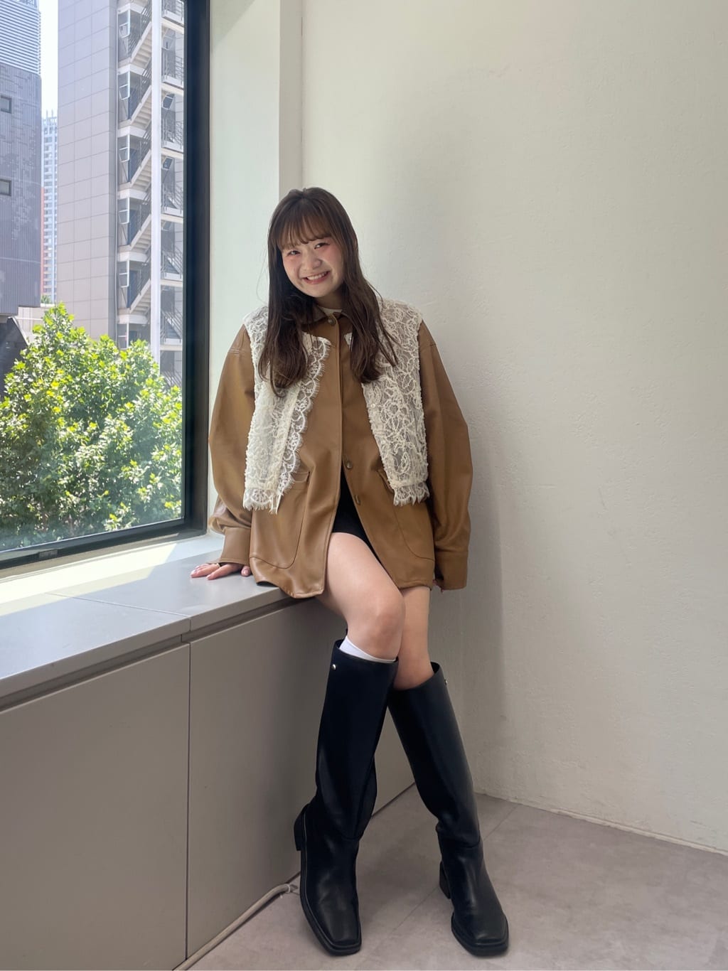 [2件SET] mystic Multi-way lace layered jacket