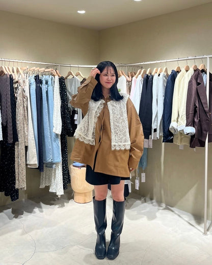 [2件SET] mystic Multi-way lace layered jacket