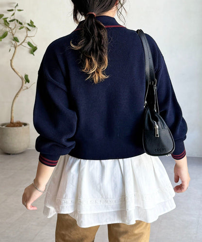 CPCM x U.S. POLO ASSN. Zip cardigan with collar