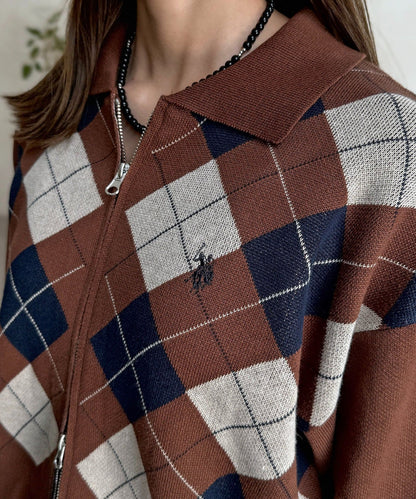 CPCM x U.S. POLO ASSN. Zip cardigan with collar