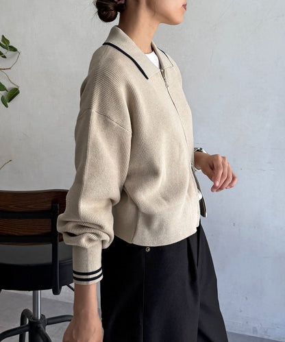 CPCM x U.S. POLO ASSN. Zip cardigan with collar