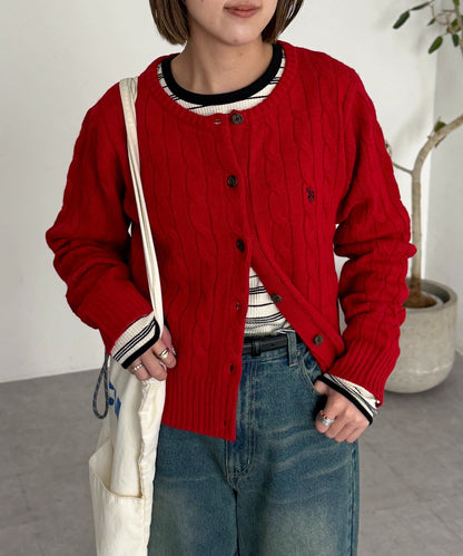 CPCM x U.S. POLO ASSN. Cable cardigan