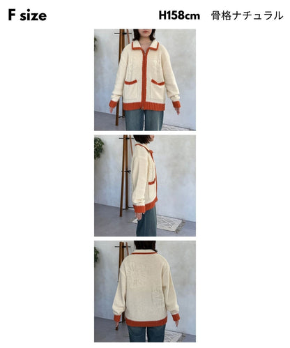 CPCM 拼色花花cardigan