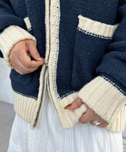 CPCM 拼色花花cardigan