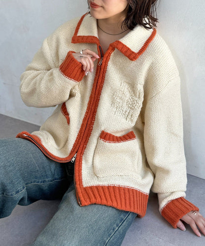 CPCM 拼色花花cardigan