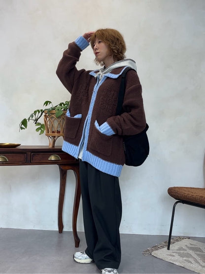 CPCM 拼色花花cardigan