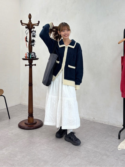 CPCM 拼色花花cardigan