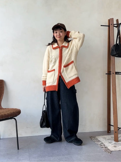 CPCM 拼色花花cardigan