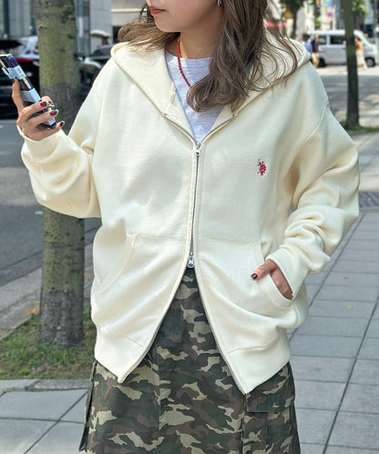 CPCM x U.S. POLO ASSN. Sweat-like knit zip hoodie