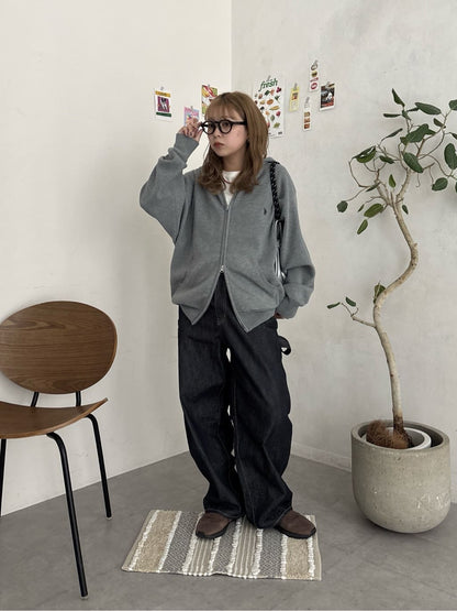 CPCM x U.S. POLO ASSN. Sweat-like knit zip hoodie