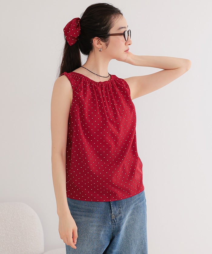 titivate Gathered design sleeveless blouse + 髮圈 - Image 12