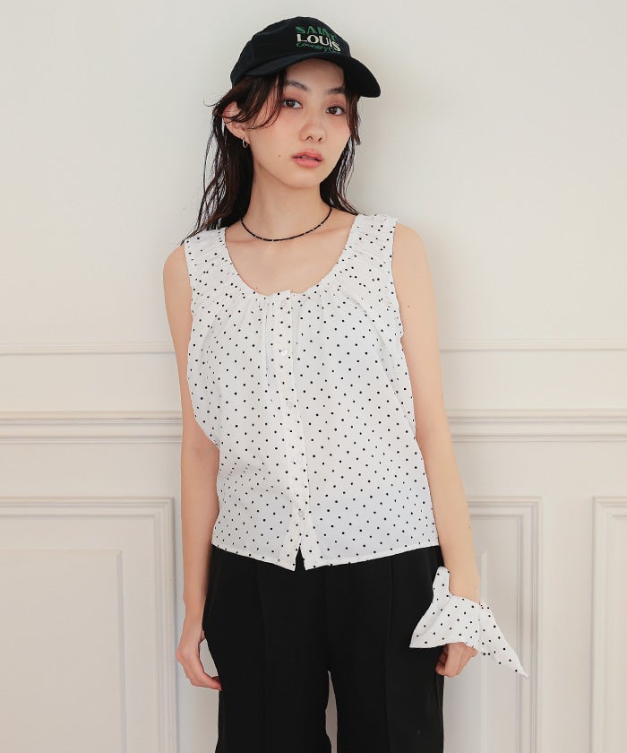 titivate Gathered design sleeveless blouse + 髮圈 - Image 18