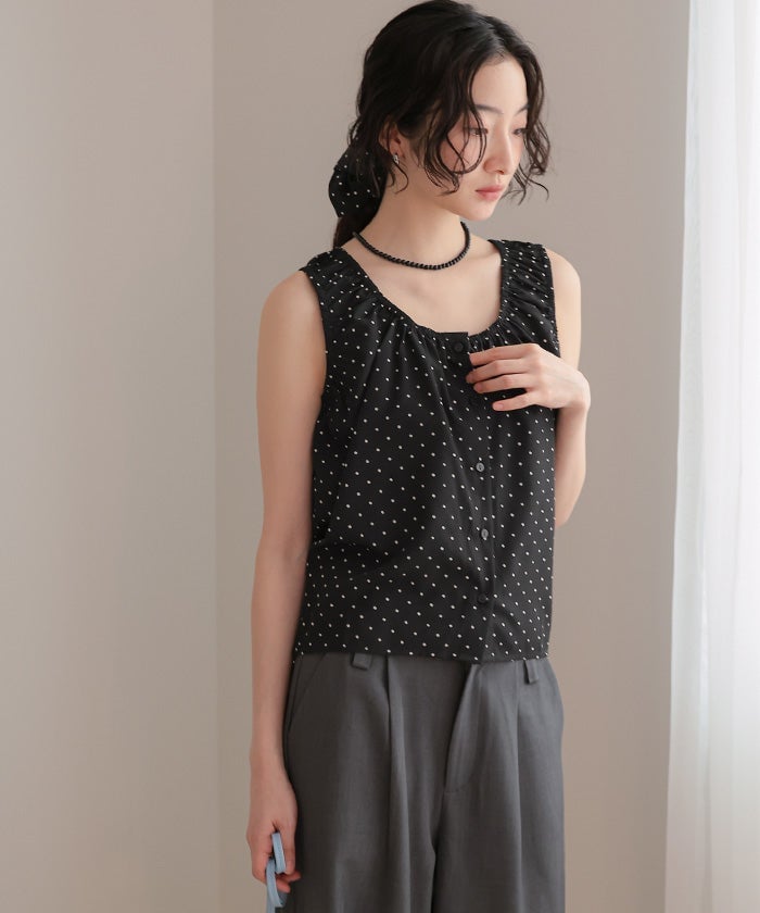 titivate Gathered design sleeveless blouse + 髮圈 - Image 27