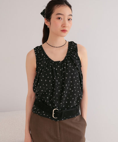 titivate Gathered design sleeveless blouse + 髮圈 - Image 5