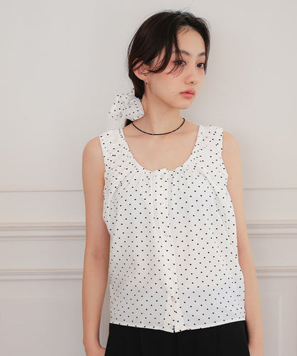 titivate Gathered design sleeveless blouse + 髮圈 - Image 6