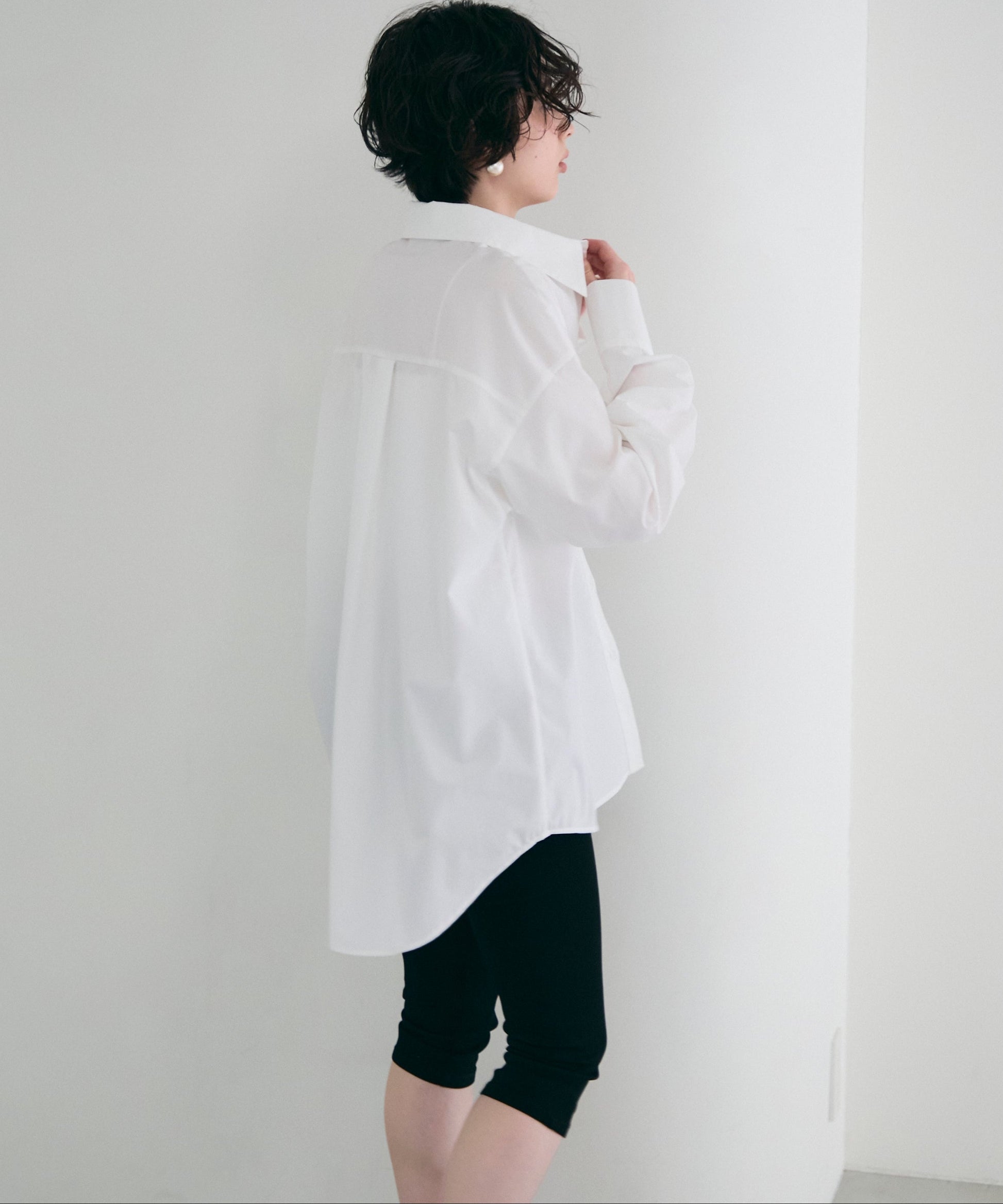 2wayベーシックルーズシャツ