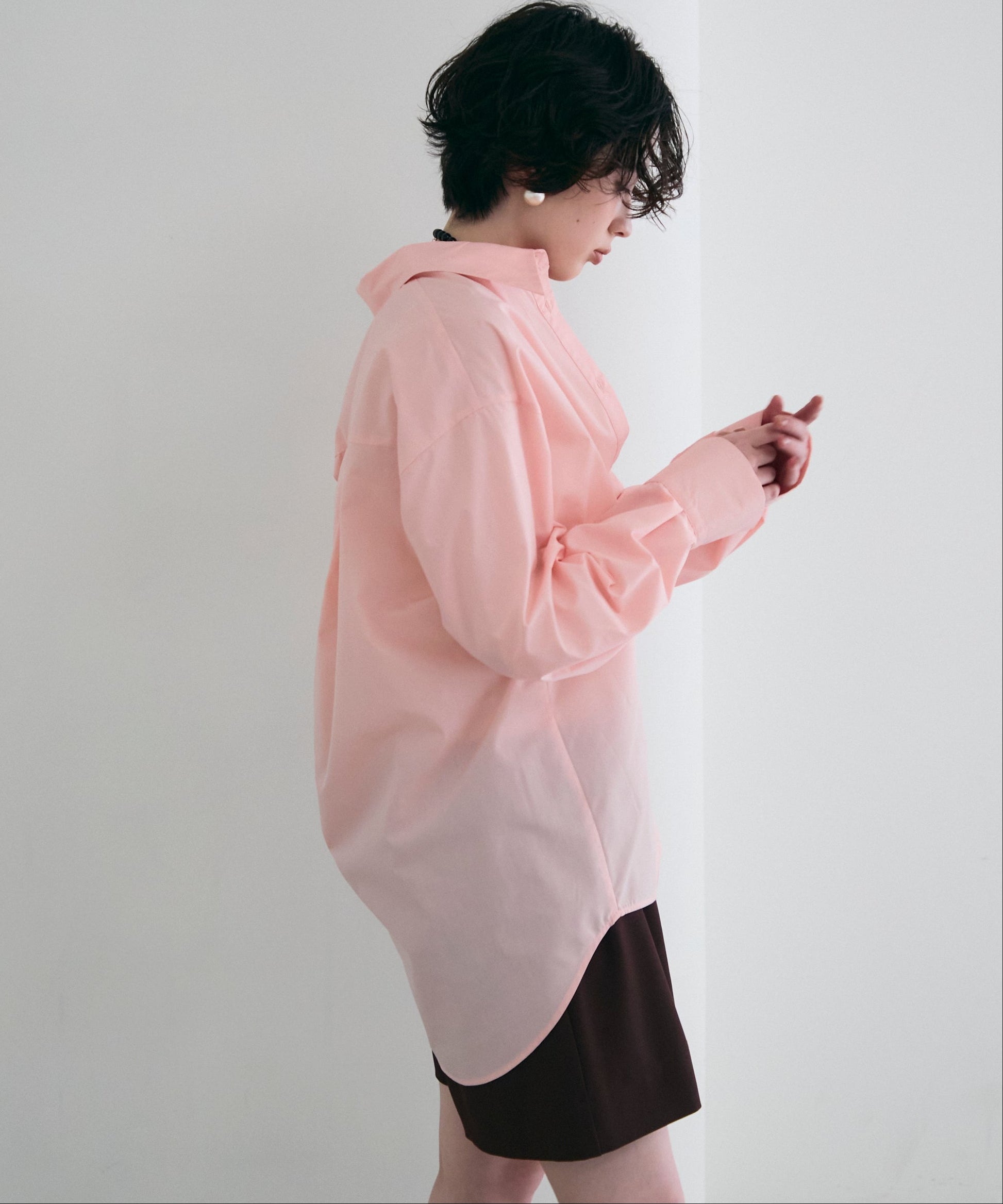 2wayベーシックルーズシャツ