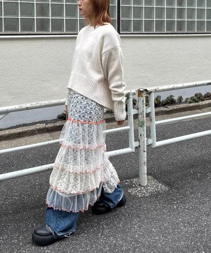 HELLO.SANFRANCISCO 2 Way Lace 拼接層層裙