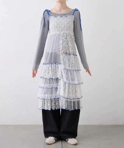HELLO.SANFRANCISCO 2 Way Lace 拼接層層裙