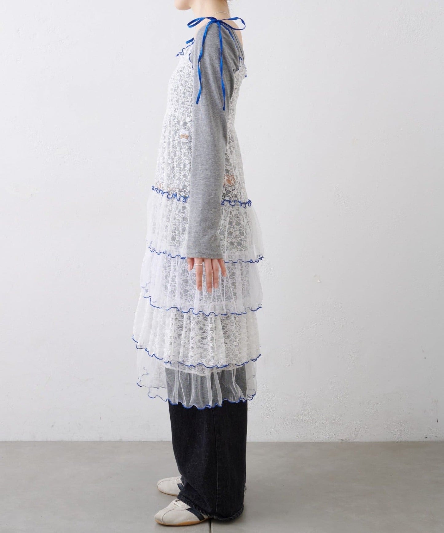 HELLO.SANFRANCISCO 2 Way Lace 拼接層層裙