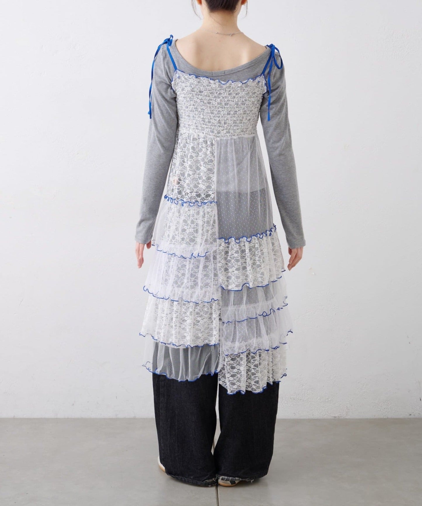 HELLO.SANFRANCISCO 2 Way Lace 拼接層層裙