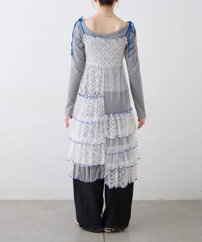 HELLO.SANFRANCISCO 2 Way Lace 拼接層層裙