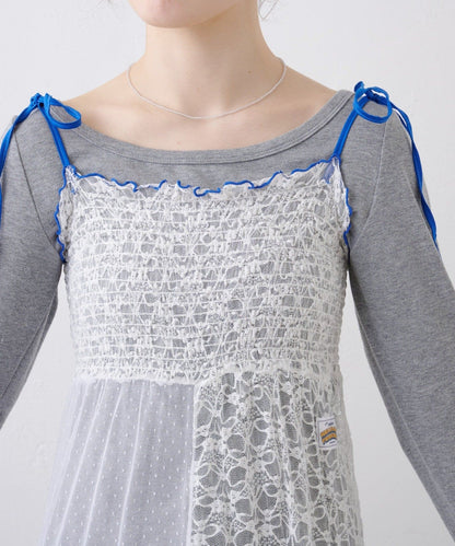 HELLO.SANFRANCISCO 2 Way Lace 拼接層層裙