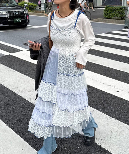 HELLO.SANFRANCISCO 2 Way Lace 拼接層層裙