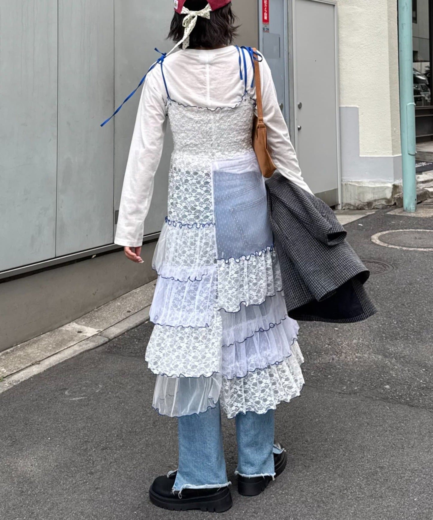 HELLO.SANFRANCISCO 2 Way Lace 拼接層層裙