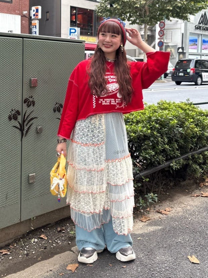 HELLO.SANFRANCISCO 2 Way Lace 拼接層層裙