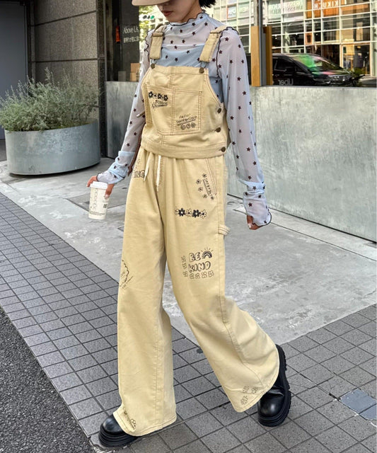 HELLO.SANFRANCISCO Multi way 塗鴉燈芯絨連身褲